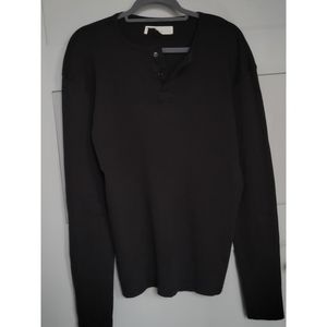 Levi Strauss Men's Black Slim-fit Thermal Henley (Medium)